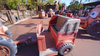 December 2021 Maters Jingle Jamboree FULL RIDE  Disney California Adventure Junkyard Jamboree [upl. by Aidua]