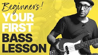 Beginner Bass Lesson Your Very First Steps [upl. by Mobley]