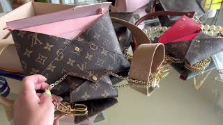 Louis Vuitton KIRIGAMI POCHETTE Set  Inserts  Amazon Handles and Chain to Accessorize  DEMO STRAP [upl. by Hayalat]