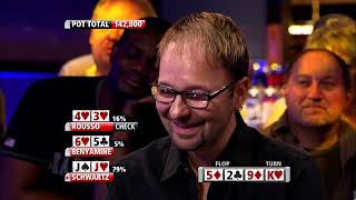 5  Luke Schwartz v David Benyamine  Top 100 Greatest Poker Moments  partypoker [upl. by Tinaret]