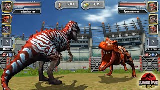 KING OF DINOSAUR INDOMINUS REX MAX LEVEL VS T REX  JURASSIC TOURNAMENT  JURASSIC PARK BUILDER [upl. by Corrie]