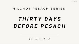 Hilchot Pesach 1 Thirty Days Before Pesach [upl. by Wordoow633]