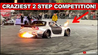 CRAZIEST 2 Step Competition Ever RX7 vs Supra vs Skyline GTR R32 vs R35 vs Mustang vs Corvette [upl. by Calva]