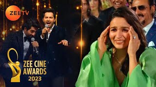 Zee Cine Awards 2023  Varun amp Ayushmann Sing A Fun Version Of Kesariya For Alia Ranbir amp Raha [upl. by Ajnek]