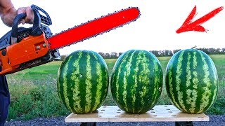 EXPERIMENT CHAINSAW VS WATERMELON [upl. by Aytak]