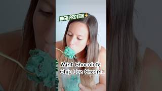 Mint Chocolate Chip Ice Cream 🌱🍫🍦High Protein ⚡️healthyrecipes healthy healthyicecream [upl. by Nylissej]