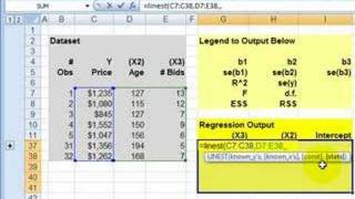 FRM L Regression 5 LINEST function for multivariate regression [upl. by Marquet]