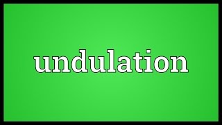 Undulation Meaning [upl. by Zingale]