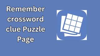 Remember crossword clue Puzzle Page [upl. by Hanahs]