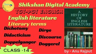 literary termsEnglish literature for TGT PGT Examshikshandigitalacademy by Anu Rajput [upl. by Mukul]