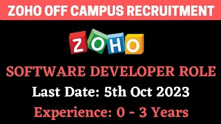 Zoho Software Developer Role Recruitment  Latest  BiNaRiEs [upl. by Talbot]