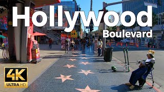 Hollywood Boulevard Walking Tour  Los Angeles California 4k Ultra HD 60fps – With Captions [upl. by Aretahs]