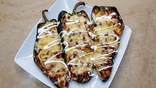 How to prepare Chili Relleno Beef stuffed Poblano Pepper [upl. by Anairotciv663]