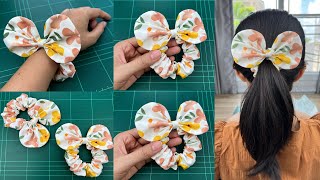 Easy Bow Scrunchies ✅✅ How to make Scrunchies [upl. by Chapen183]