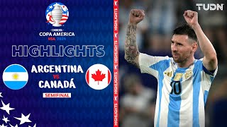 HIGHLIGHTS  Argentina vs Canadá  Copa América 2024  Semis  TUDN [upl. by Bobine]