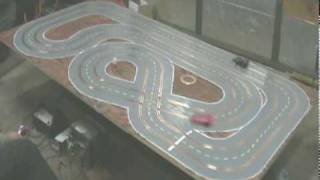 Home slot car track 27ft  on 4 x 8 plywood [upl. by Earvin918]