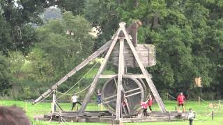 Warwick Castle  Trebuchet in Action [upl. by Hadsall]