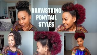 10 DRAWSTRING PONYTAIL STYLES [upl. by Pascal]