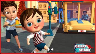 Original Crossing The Streets  Nursery Rhymes  Kids Songs  Coco Shark [upl. by Bunny]