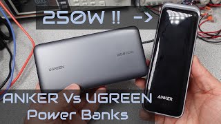 Anker Prime 250W 27650 mAh versus UGREEN 25k 145W Power Banks [upl. by Dayiz]