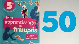 5 AEP P 50 Lindicatif présent des verbes pronominaux et du 3e gr Mes apprentissages en français [upl. by Kcirnek398]