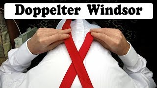 Krawatte binden  Doppelter Windsor Krawattenknoten [upl. by Shreeves]