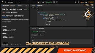 LEETCODE DAILY QUESTION 214  Shortest Palindrome  Is Kabir Coding coding leetcode programming [upl. by Haldeman627]