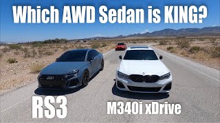 2024 8Y Audi RS3 vs BMW M340i xDrive RACE  Dig  Roll [upl. by Oiram803]