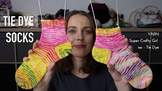 Tie Dye SOCKS from a Sock Blank  hand knitted socks [upl. by Solrac]