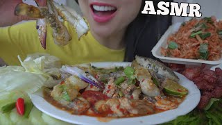 ASMR SPICY SEAFOOD MARINATED RAW BLUE CRAB  OYSTER  OCTOPUS EATING SOUND NO TALKING  SASASMR [upl. by Maryl]