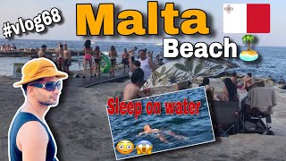 Malta 🇲🇹 Beach 🏖️ Vlog 🎥  Sliema beach 🏝️  Malta  kulbeersohal7683 [upl. by Eladal]