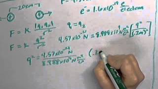 Using Coulombs Law to find the number of electrons present YF 216 [upl. by Araeit]