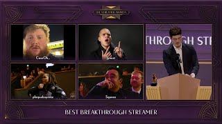 Squeex hilarious reaction to jynxzi winning Best Breakthrough Streamer Of The Year [upl. by Attaymik]