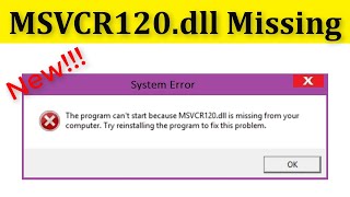 How To Fix MSVCR120dll Is Missing Your Computer Windows 1087  The Program Cant Start [upl. by Notyep572]