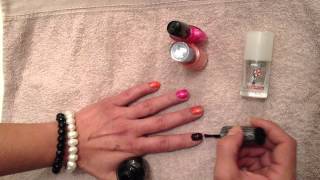 Réaliser un nail art craquelé fluo  Manucure flashy Astuce manucure [upl. by Dust658]