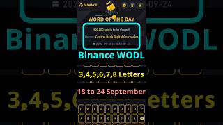 Binance WODL Theme Central Bank Digital Currencies Answers  18 to 24 September 2023 WOTD [upl. by Isolde371]