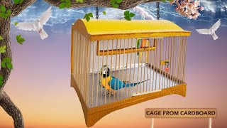 How to Make Parrot Cage With Cardboard  Cage Making for Birds  TJK CRAFT [upl. by Nnairak]