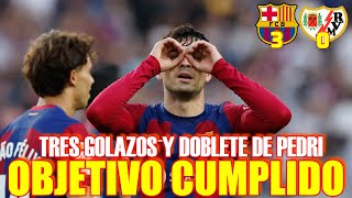 🔴 VICTORIA CON DOBLETE DE PEDRI Y GOLAZO DE LEWANDOWSKI  BARÇA 30 RAYO VALLECANO [upl. by Erdnoed471]