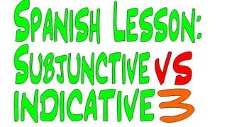 Spanish Lesson Subjunctive vs Indicative 3 [upl. by Missy573]