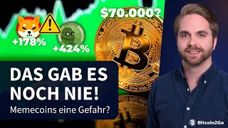 DAS GAB ES NOCH NIE  Bitcoin Rekordanstieg Allzeithoch in EUR amp die Memecoin Explosion [upl. by Novaj]