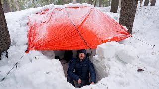 Camping in a Deep Snow Shelter [upl. by Aaronson7]