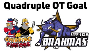 Lone Star Brahmas vs Shreveport Mudbugs Quadruple Overtime Goal NAHL Robertson Cup Playoffs [upl. by Abihsat]