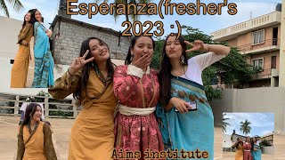 Esperanza fresher’s day 2023 🎀 at AIMS college Bangalore…ladakhi ladakhivlogger vlog college [upl. by Aneeuqal]