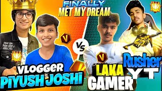 Piyush Joshi amp Saurav JOSHI VS Laka Gaming amp Rusher YT 😱 LakaGamingz piyushjocgaming laka [upl. by Anoet]