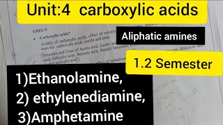 12semester organic chemistry1unit4 aliphatic aminesEthanolamineethylenediamine Amphetamine [upl. by Sumerlin]