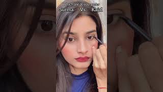 Surma vs kajal  eyemakeup kajal eyemakeuphack hacks surmawala trending beauty [upl. by Nilcaj100]