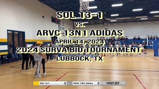 SOL 131 vs ARVC 13N1 Adidas  2024 SURVA Bid Volleyball Tournament [upl. by Beau]