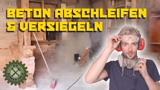 Betonboden abschleifen amp versiegeln in unserer Werkstatt [upl. by Annoyik]