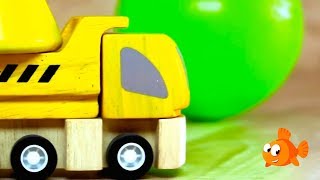 Learn Colors with PLAN amp BRIO Toys  TRUCK amp CRANE Color PYRAMID Childrens Educational Video [upl. by Gerhan]