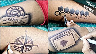 Tattoo Making Ideas  DIY tattoo at home  Temporary Tattoo ideas tattooart [upl. by Whall]